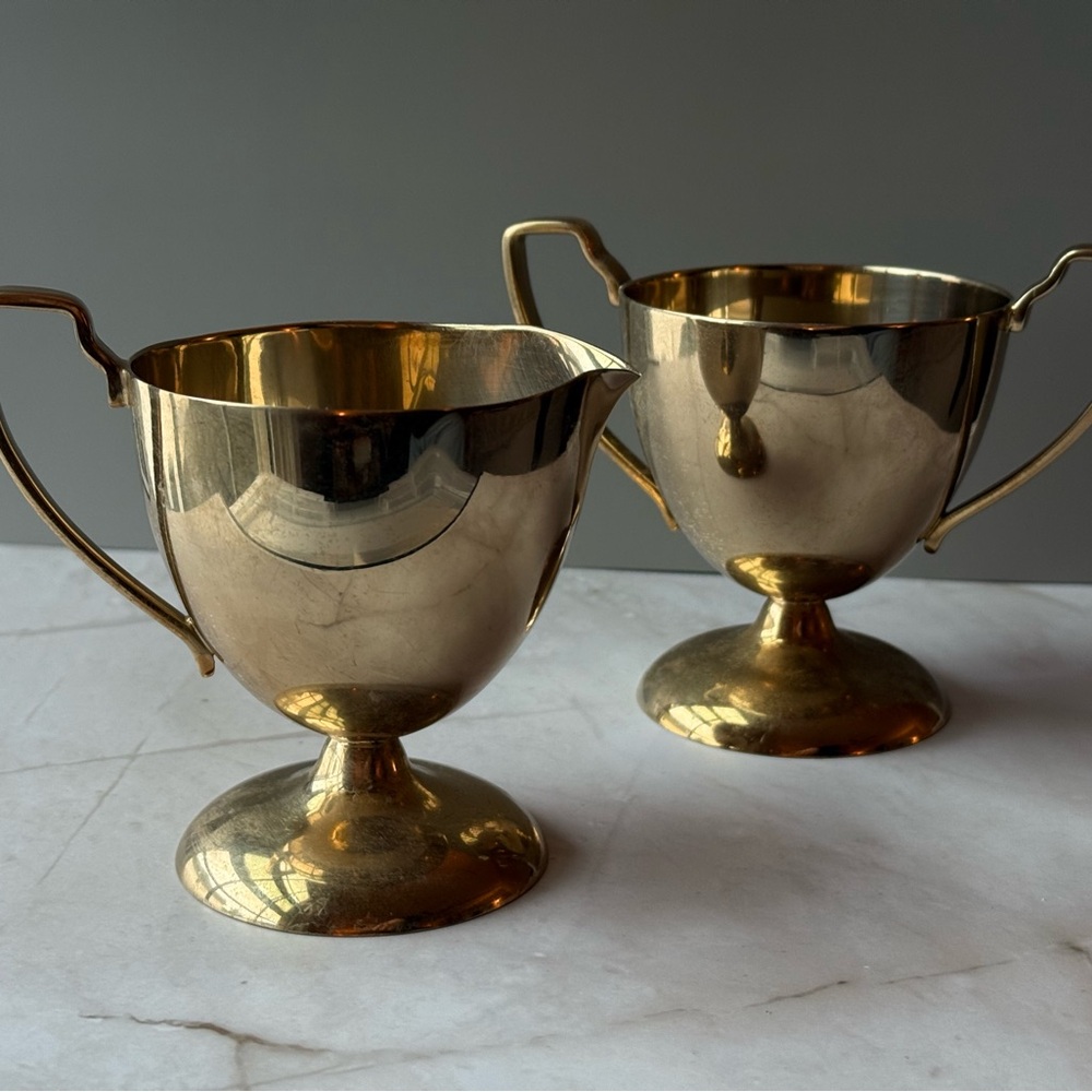 Vintage Dirilyte Dirigold Regal Cream and Sugar Set